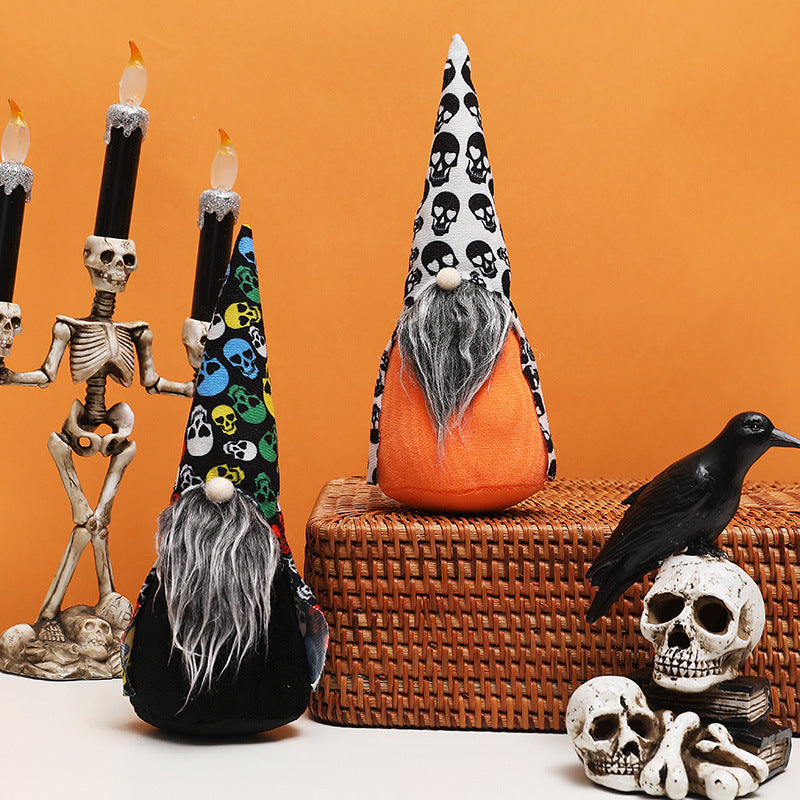 Halloween Decorations Cloak Faceless Doll Skull