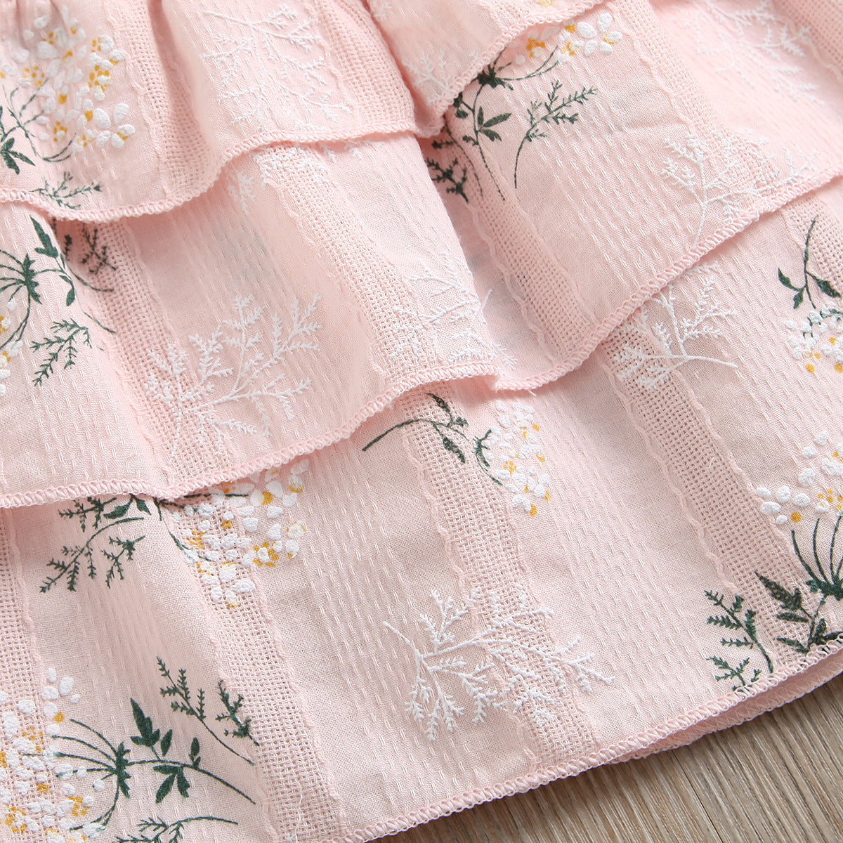 Girl's Cotton Dress With Flower Strap Cake