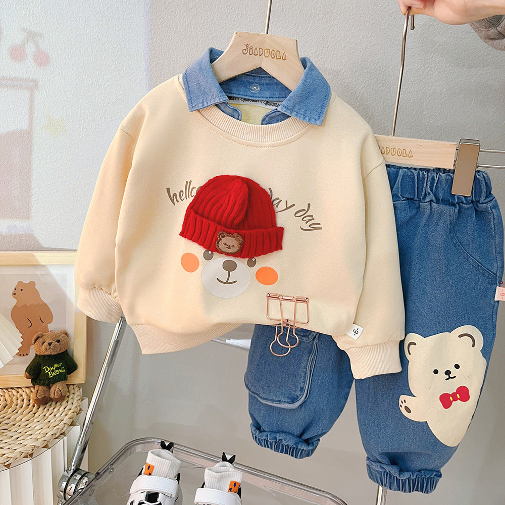Kids Cotton Split Suit Two Piece Baby Boys Regular Fit