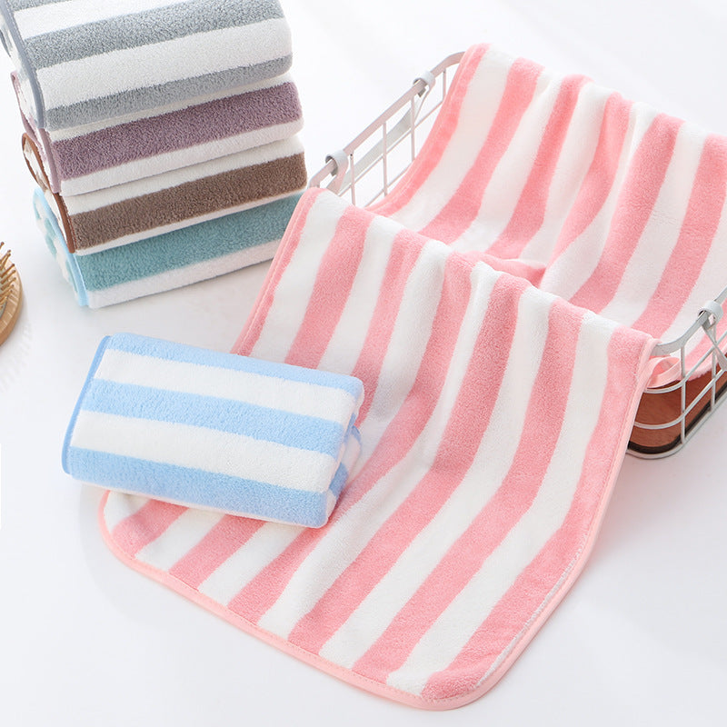 Hanging Warp Knitted Coral Fleece Soft Absorbent Narrow Strip High-density Wrapping Comfortable Towel