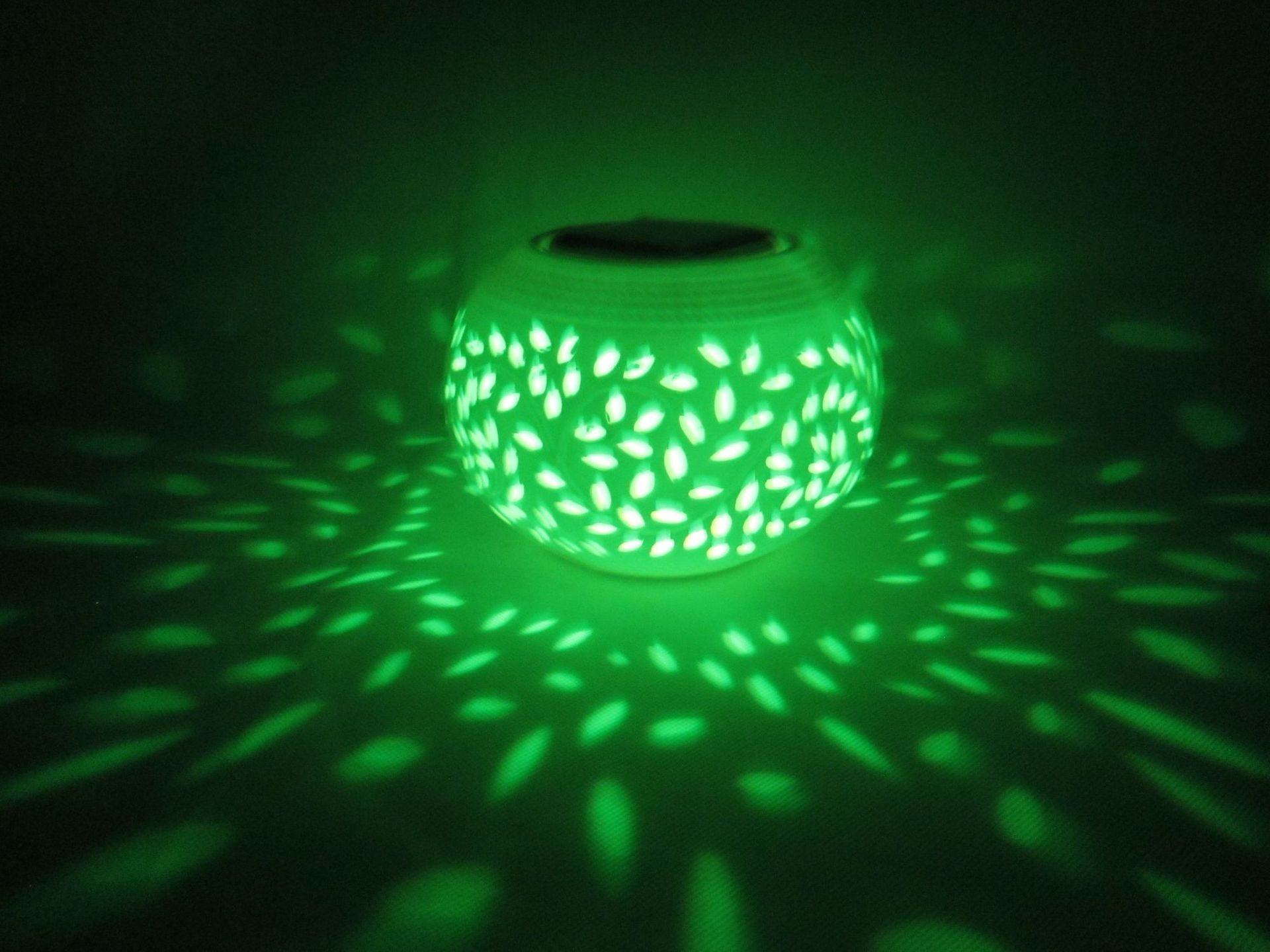 Solar Garden Apple Light Ceramic LED Night Lamp Soft Decorative Lighting