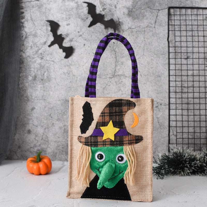 Halloween Candy Tote Bag – Creative Witch, Skull, and Pumpkin Gift Handbag for Kids and Party Favors