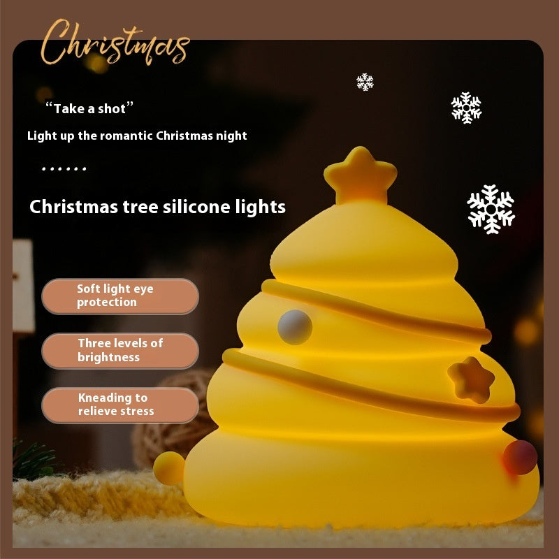 Silicone Xmas Tree Night Light Rechargeable Eye Protection