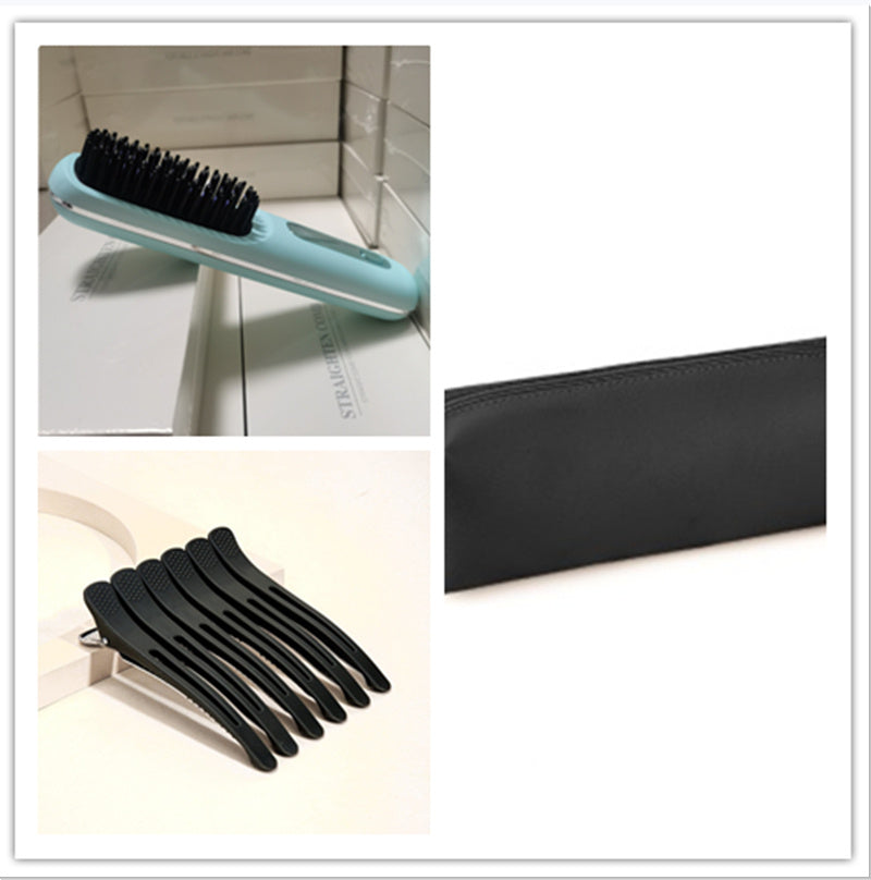 2-in-1 Wireless Hair Straightener Brush and Curler USB Rechargeable Fast Heating Comb
