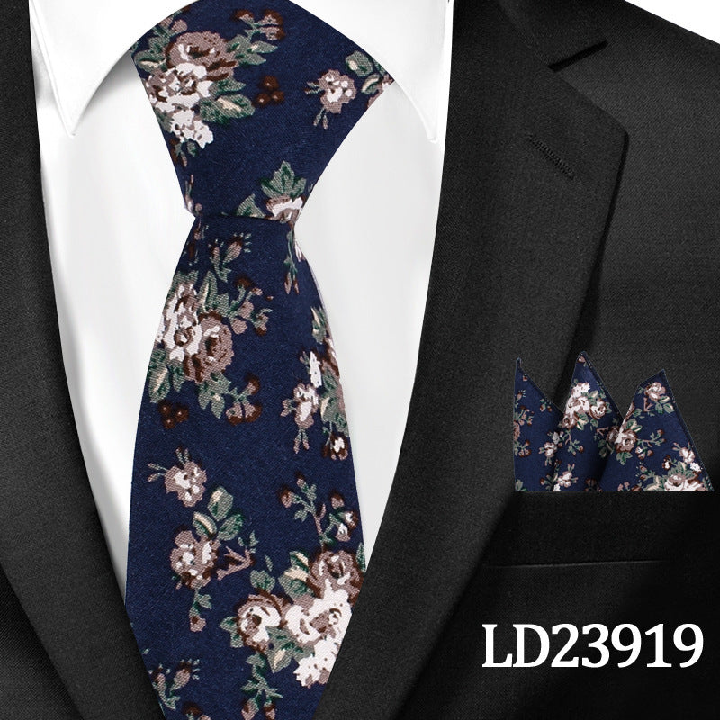 Cotton Arrow Bow Tie with Matching Pocket Towel