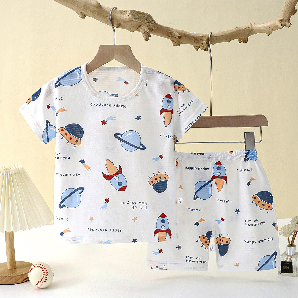 Kids Unisex Cotton Pajama Set Regular Fit Loungewear