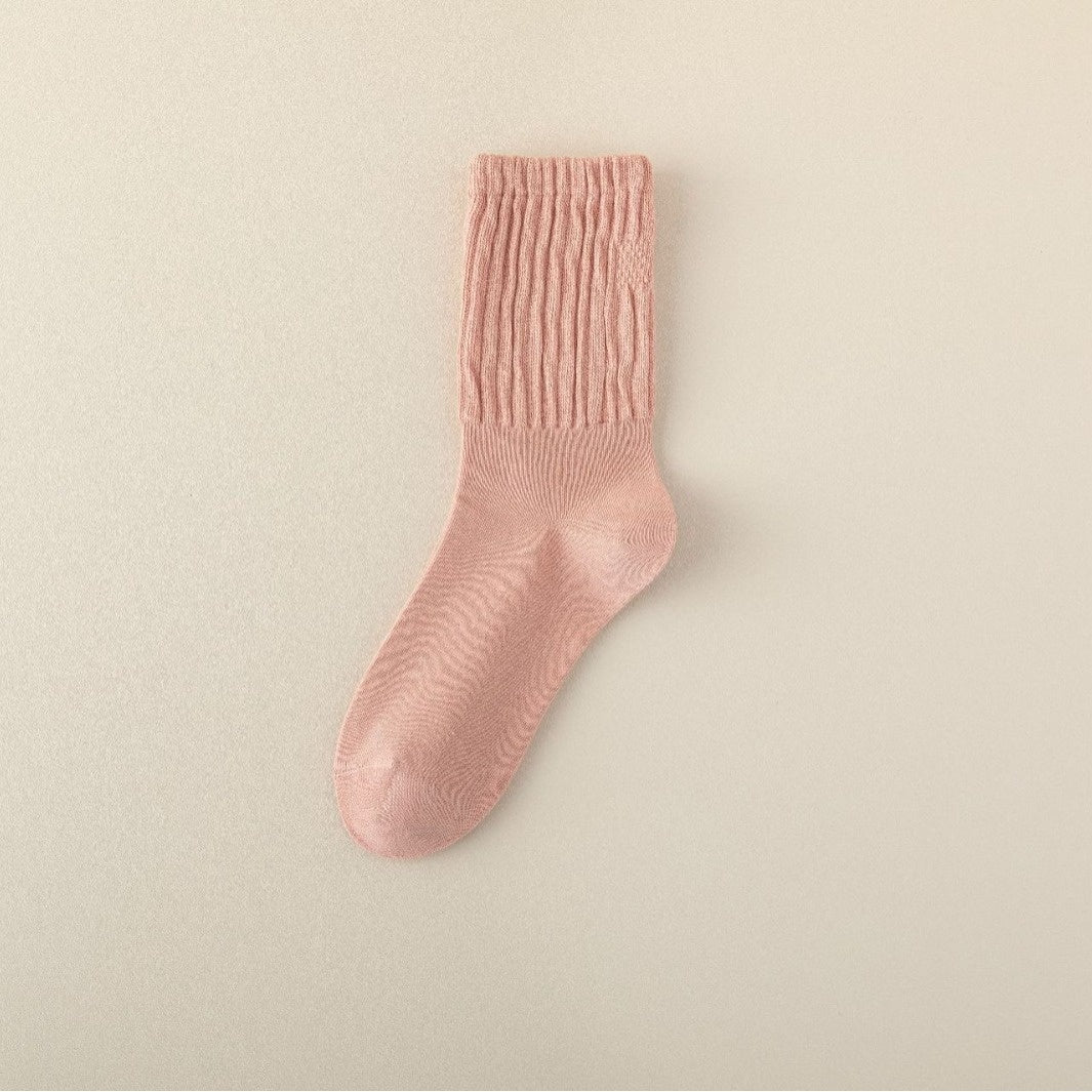 Autumn & Winter Korean Style Cotton Mid-Calf Socks for Girls – Cozy Warm Trendy