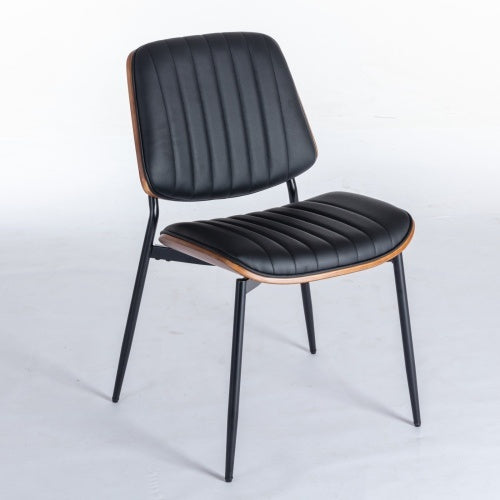 Set of 2 Mid-Century Modern Retro Dining Chairs with Walnut Bentwood Back