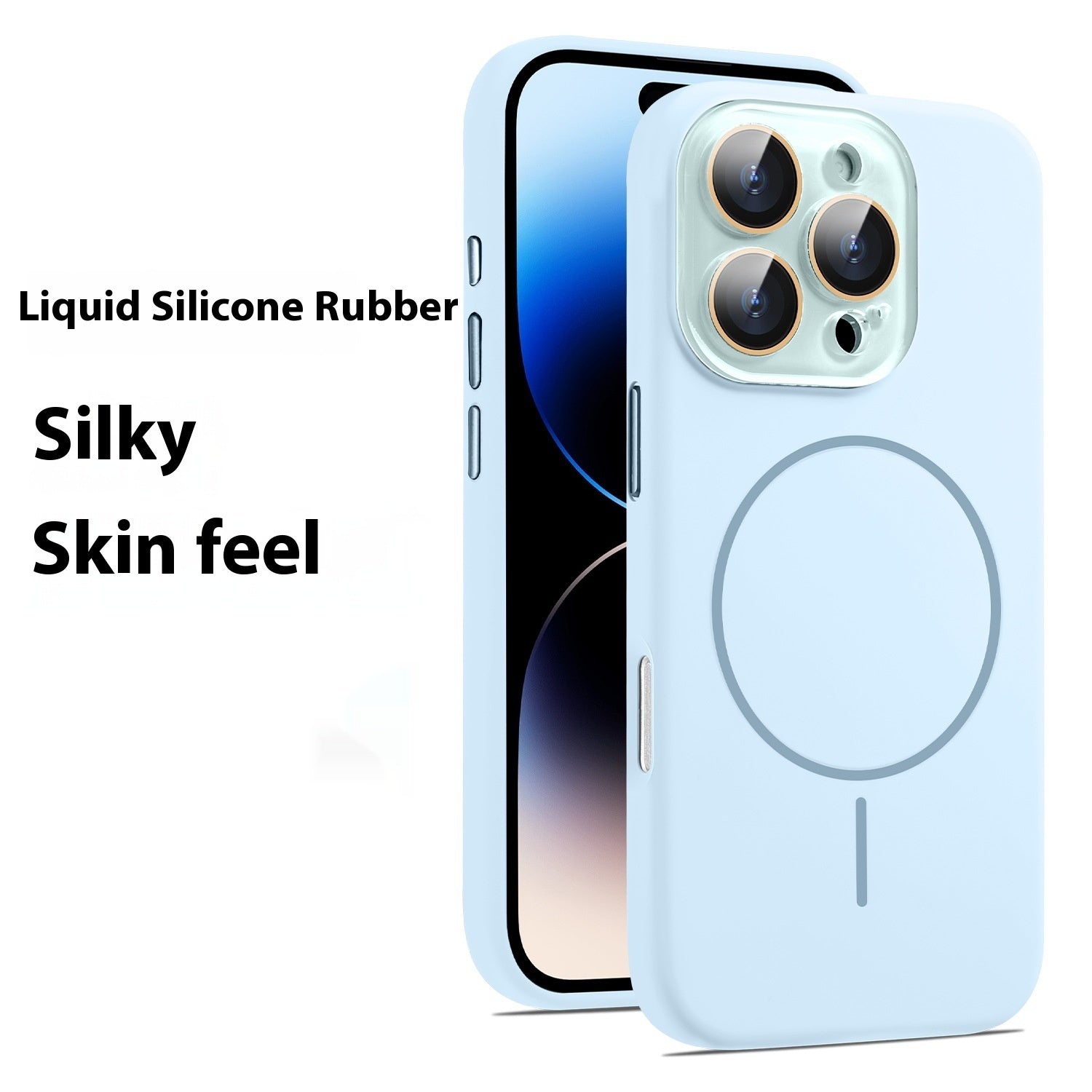 Liquid Silicone Magnetic Crystal Lens Phone Case Protective Cover