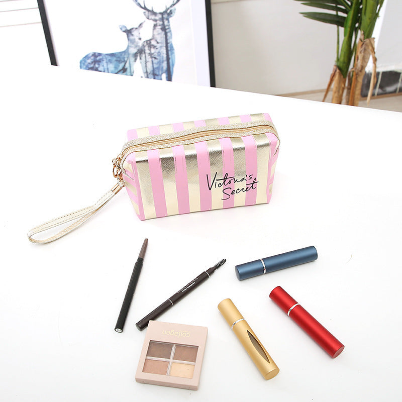 Phnom Penh Striped Makeup Bag – Travel Cosmetic Organizer