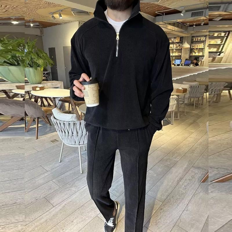 Men's European And American Simple Casual Sweatshirt Outfit