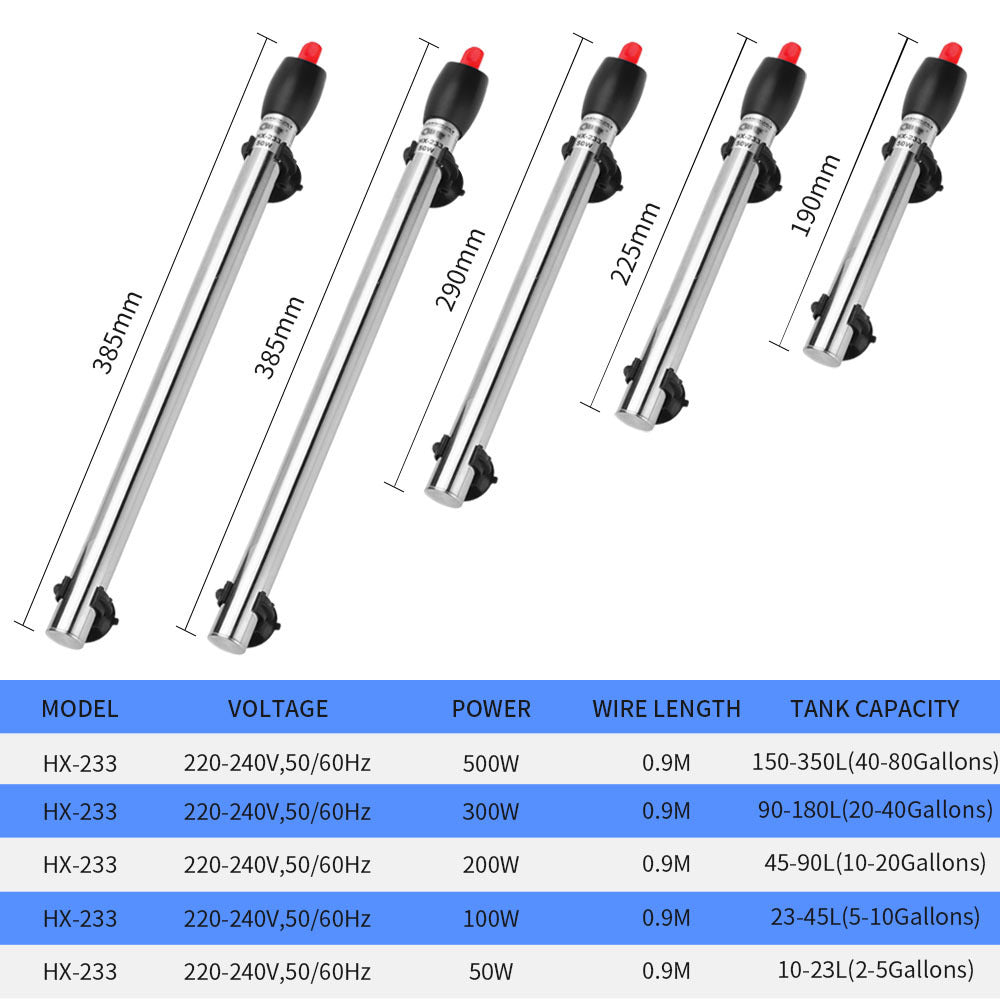Fish Tank Heating Rod Aquarium Stainless Steel Automatic Heating Rod