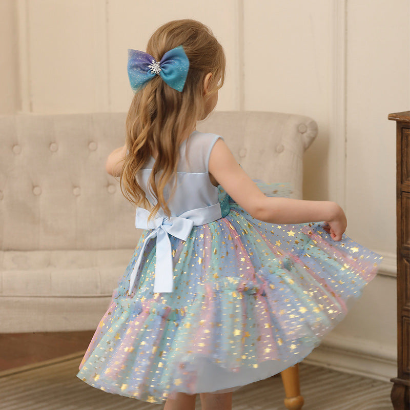 Girl Princess Dress Little Girl Gauzy Gown Performance Costume Lace Dress