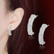 Cross XO Zircon Two-tone Full-jeweled Stud Earrings
