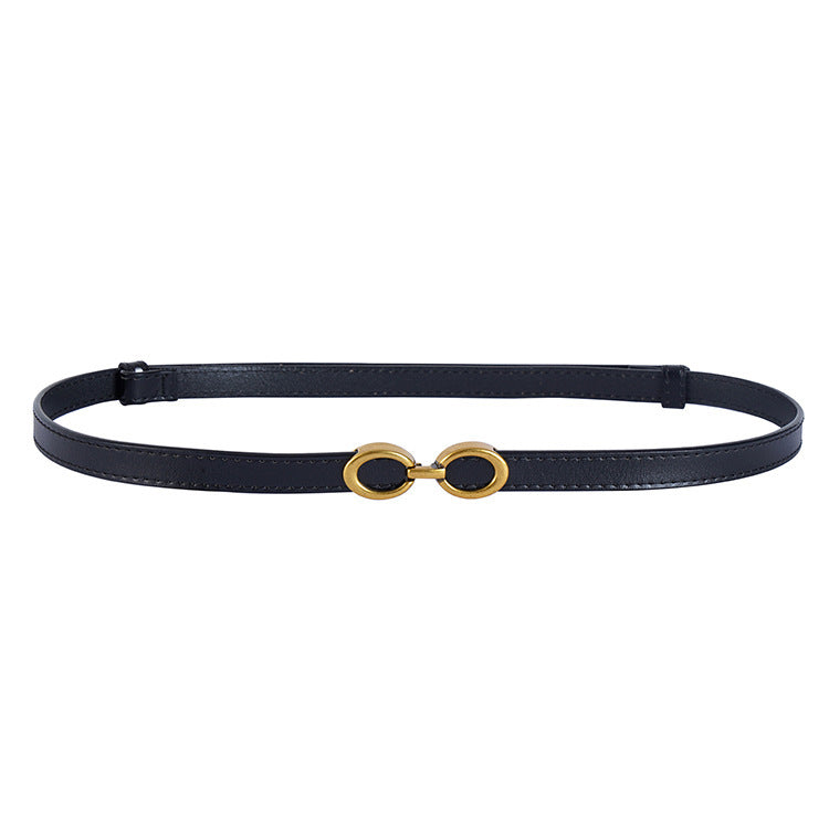 Women's Thin Double Buckle Waist Belt