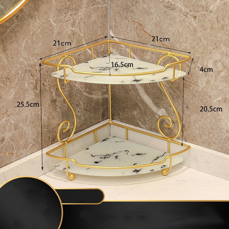 Light Luxury Triangle Bathroom Storage Shelf – Vanity Organizer