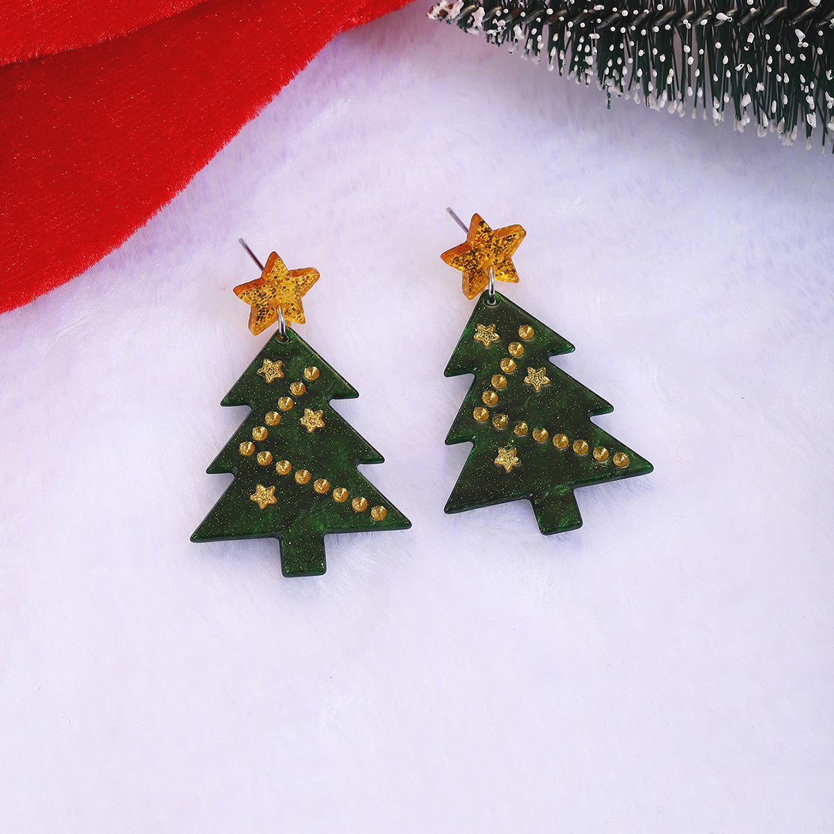 1pair Christmas Earrings Fashion Alpaca Dinosaur Cactus Gingerbread Acrylic Earrings Holiday Party Jewelry