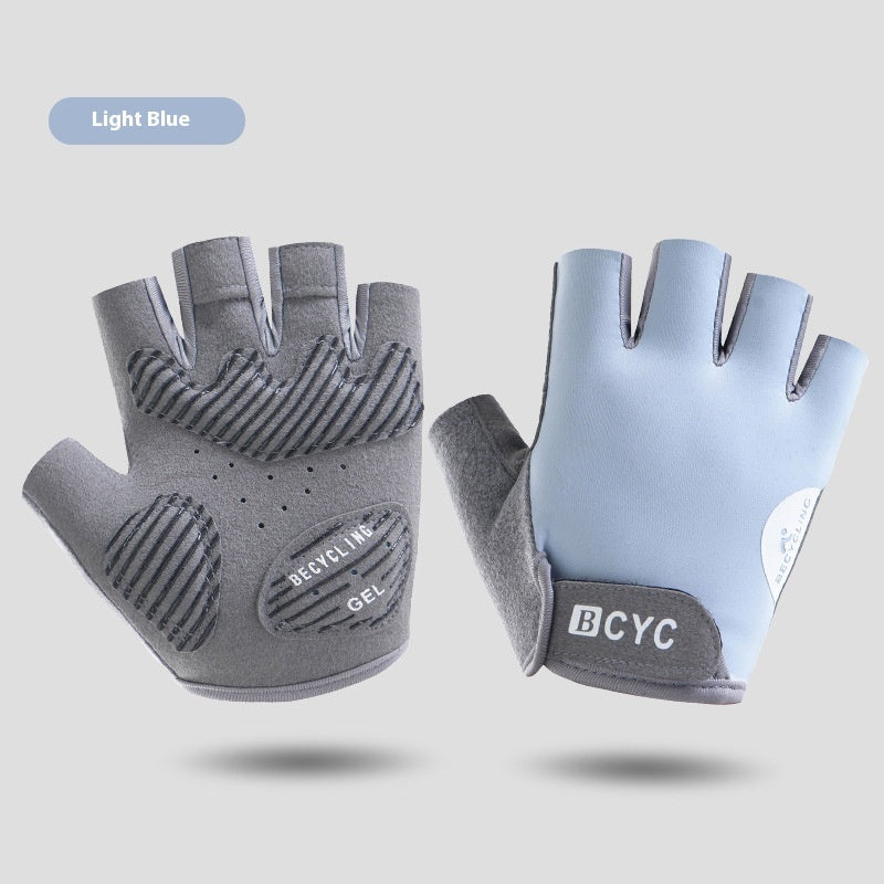Ice Silk Half Finger Sports Gloves – Sun Protection & Anti-Slip