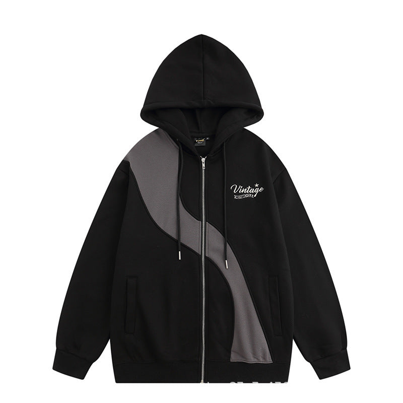 Unisex Hooded Cotton Sweater Regular Fit Color Matching