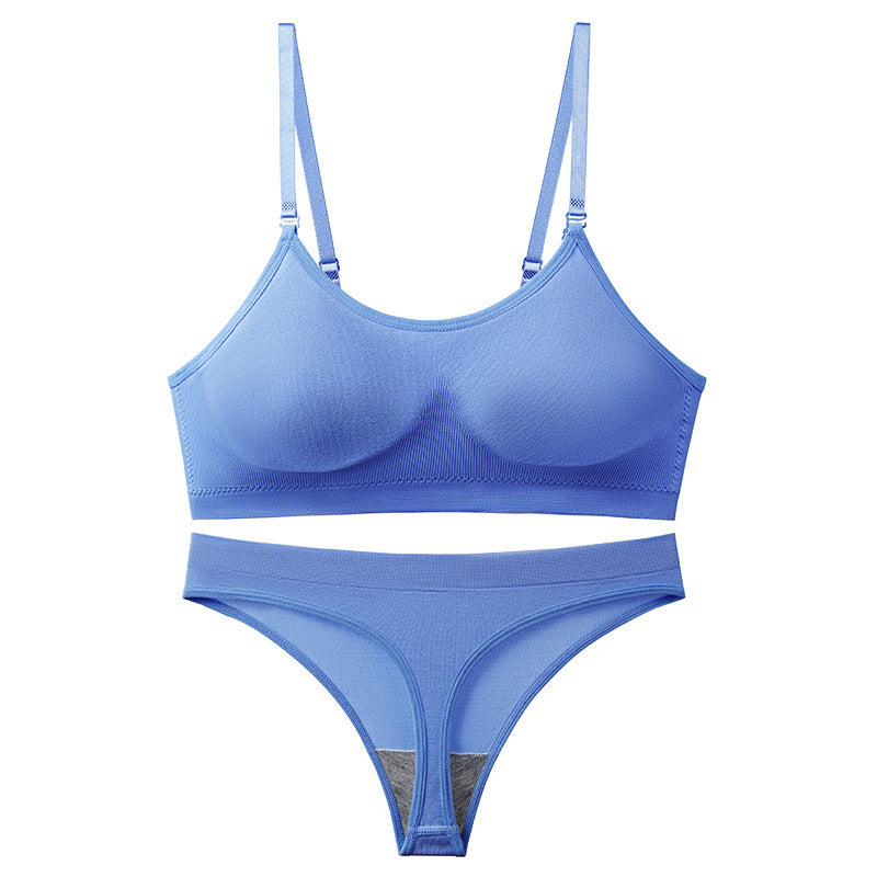 French Women's Wireless Push-Up Vest & Shorts Set