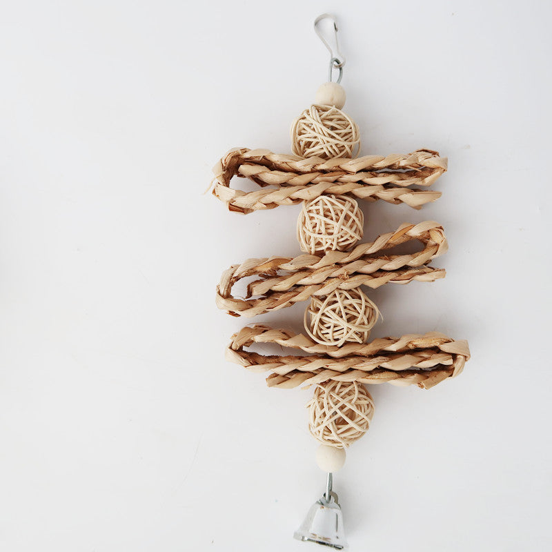Straw Woven Fruit Toy for Parrots