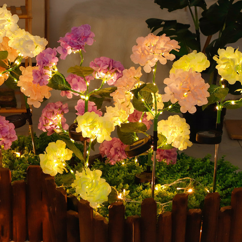 Solar Hydrangea Lights Floor Outlet Outdoor Garden Decorative Lights