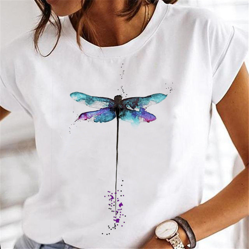 Women's Dandelion Print Milk Silk Pullover Tee
