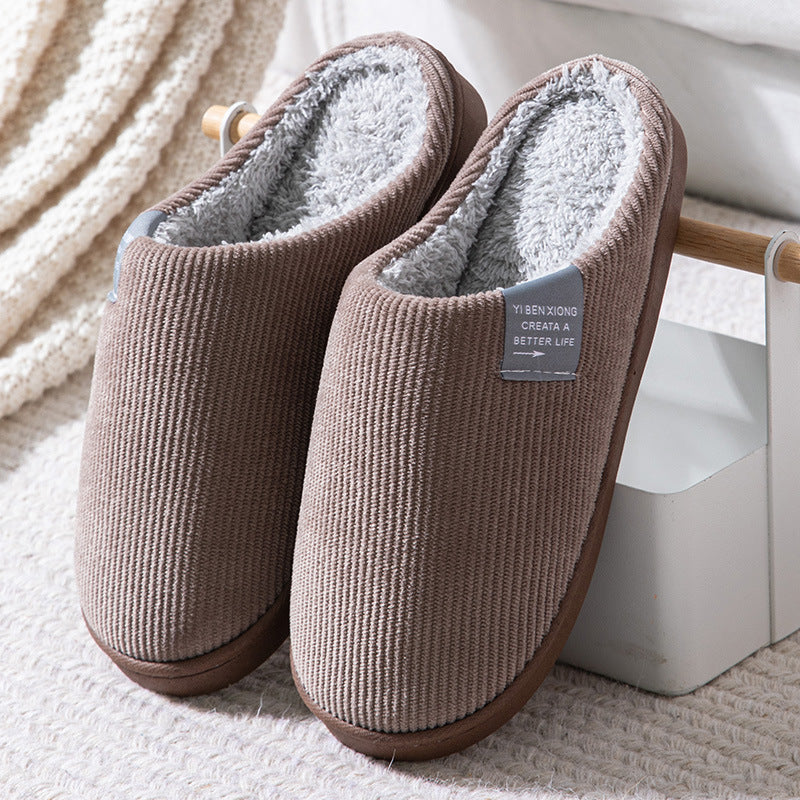 Women's Ladylike Velvet Cotton Slippers Non Slip Indoor