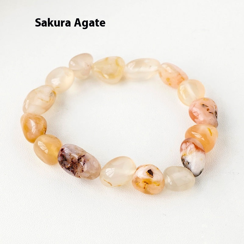 Natural Amethyst Large Particle Gravel Rolling Stone Bracelet
