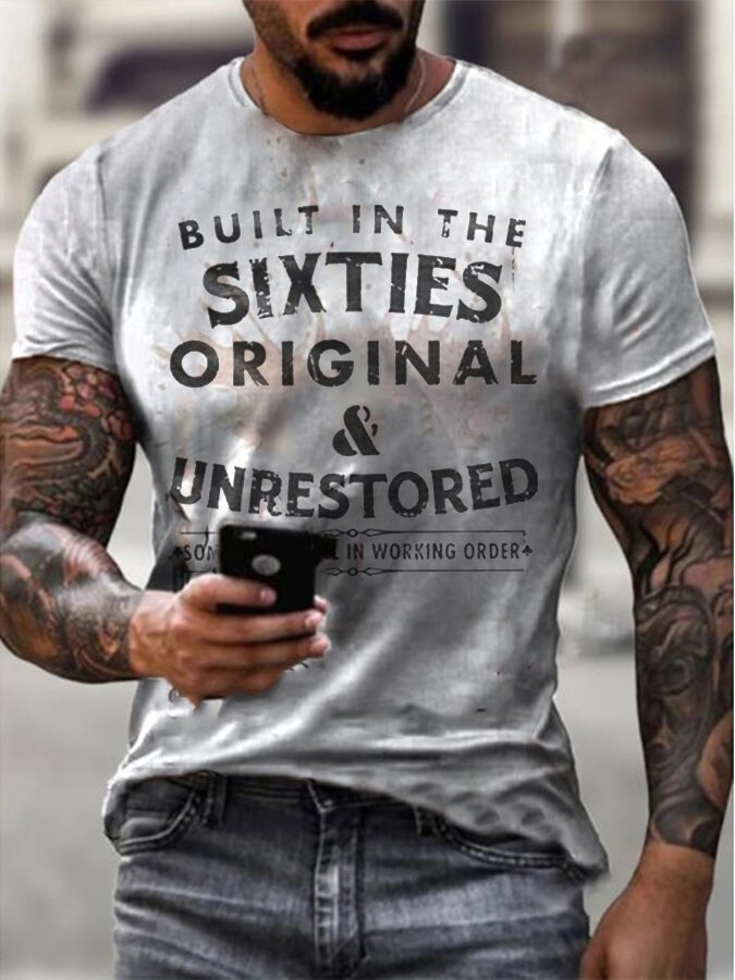 Men's Sports Round Neck Slim Youth Printed T-shirt