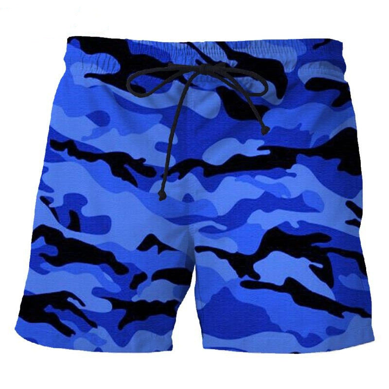 Men's Camouflage Printed Shorts Relaxed Vinylon Fabric