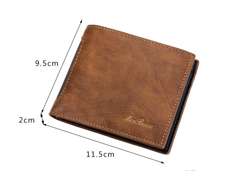 Men's PU Leather Slim Spliced Wallet Patchwork Design