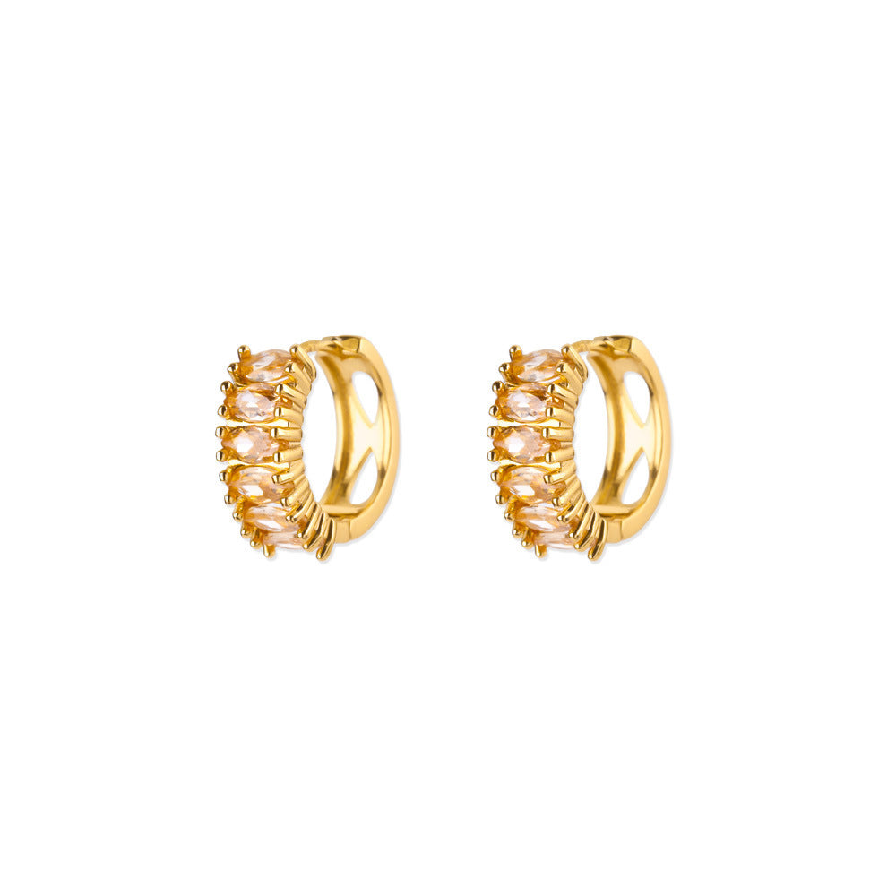 Exquisite Geometric Inlaid Zircon Earrings