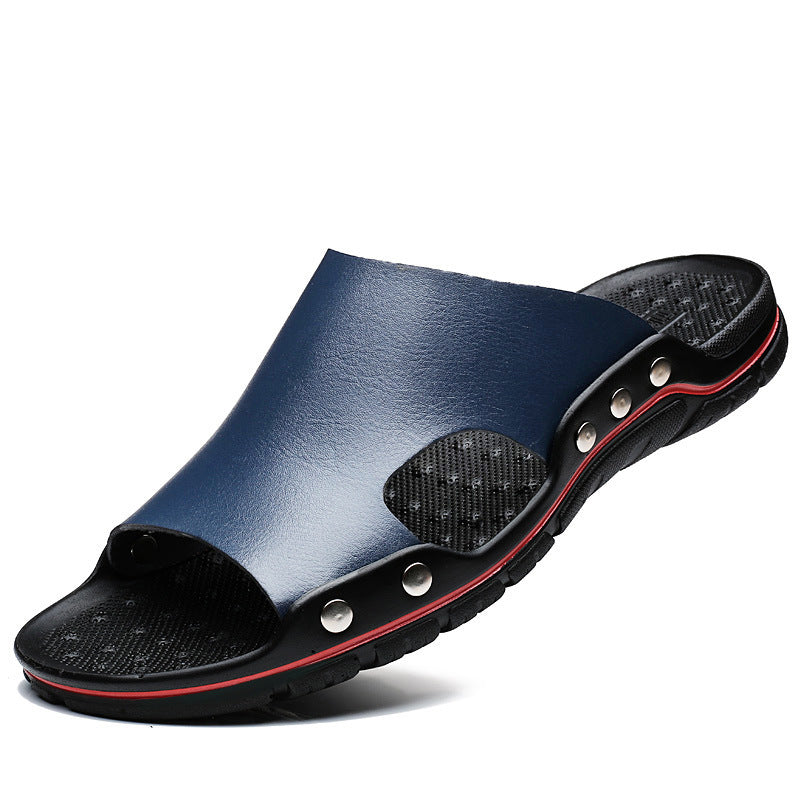 Men's Summer Leather Sandals Casual Non Slip Beach Shoes