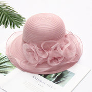 Women's Korean Lace Organza Wide Brim Foldable Sun Hat