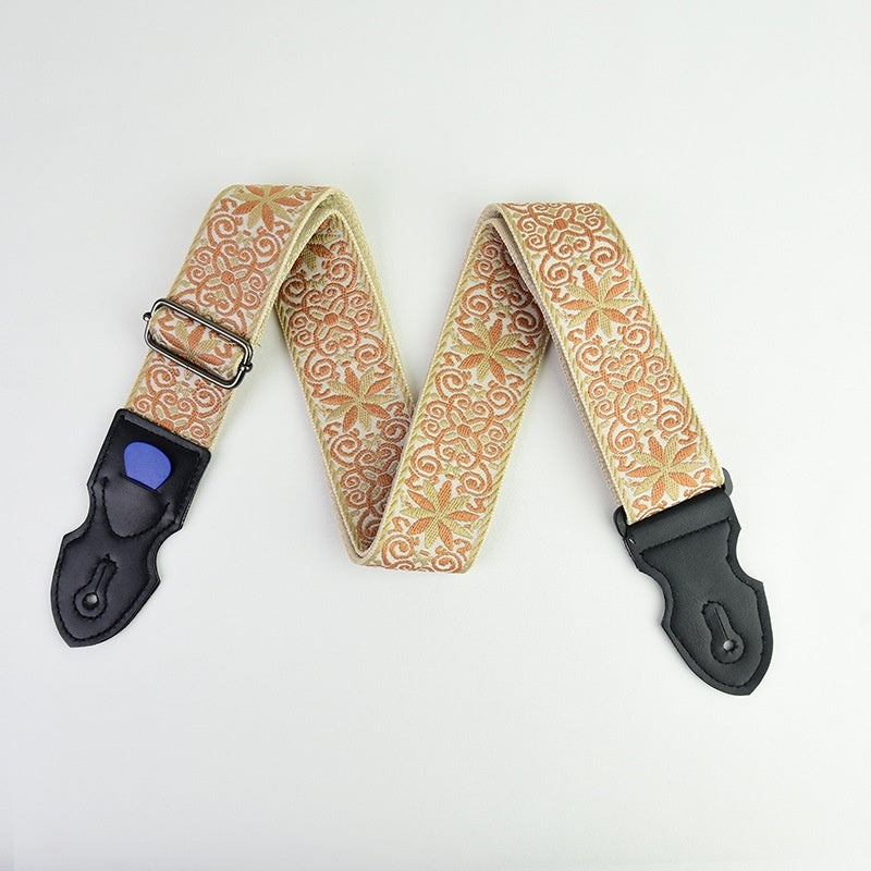 Guitar Strap Folk Guitar Leather Electric Guitar Personality Wooden Guitar Shoulder Strap Crossbody