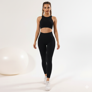 Women’s Seamless Quick-Dry Sports Bra and High-Waist Leggings 2-Piece Set