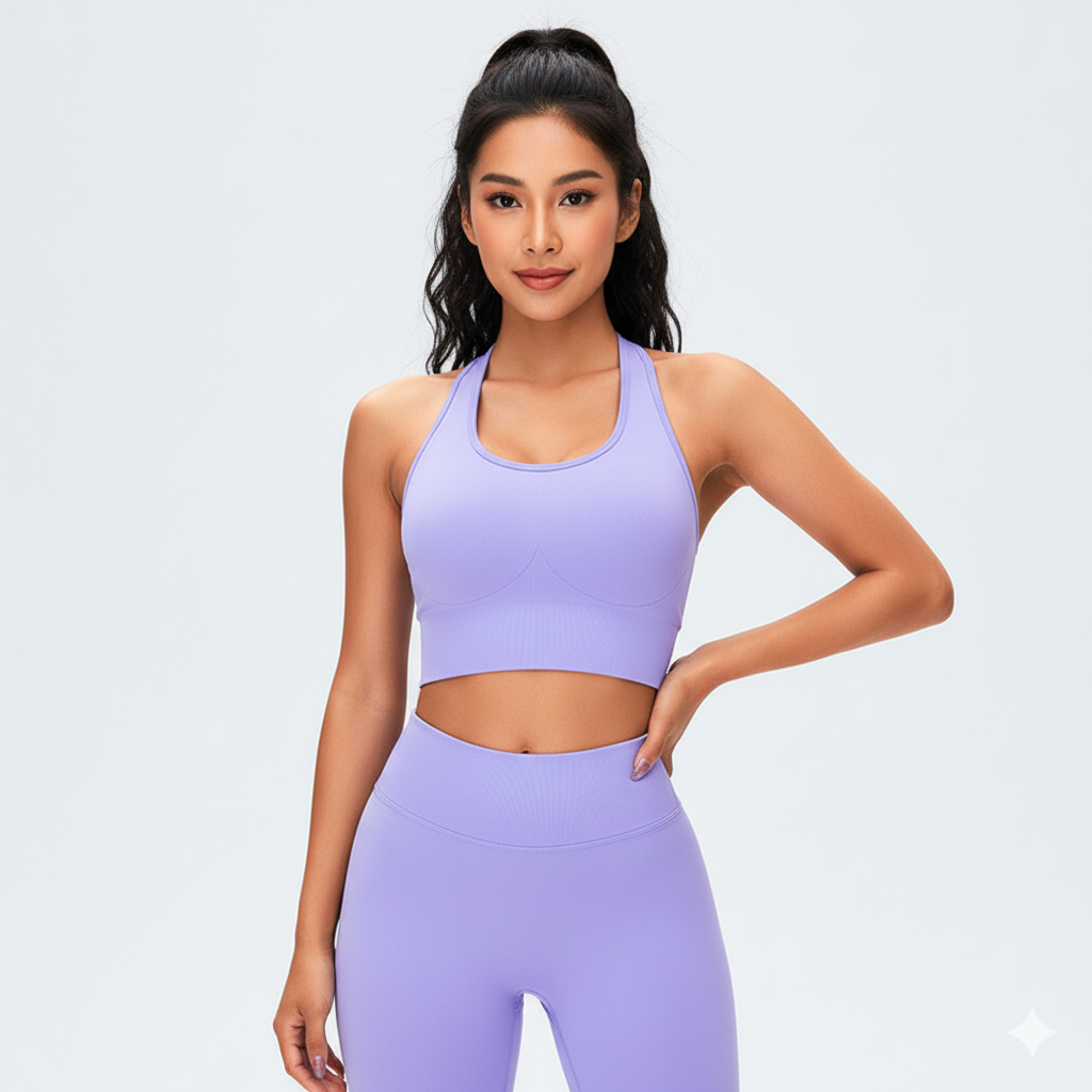 Women’s Sports Bra and High-Waist Shorts 2-Piece Set