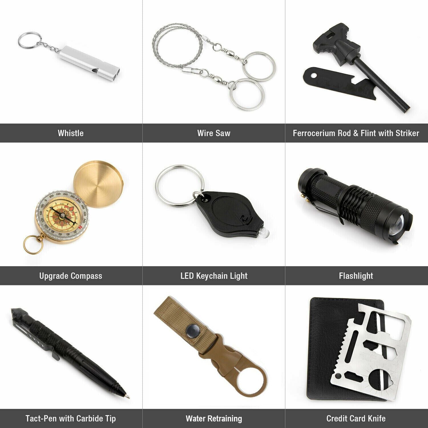 14 sa 1 Outdoor Emergency Survival At Safety Gear Kit Camping