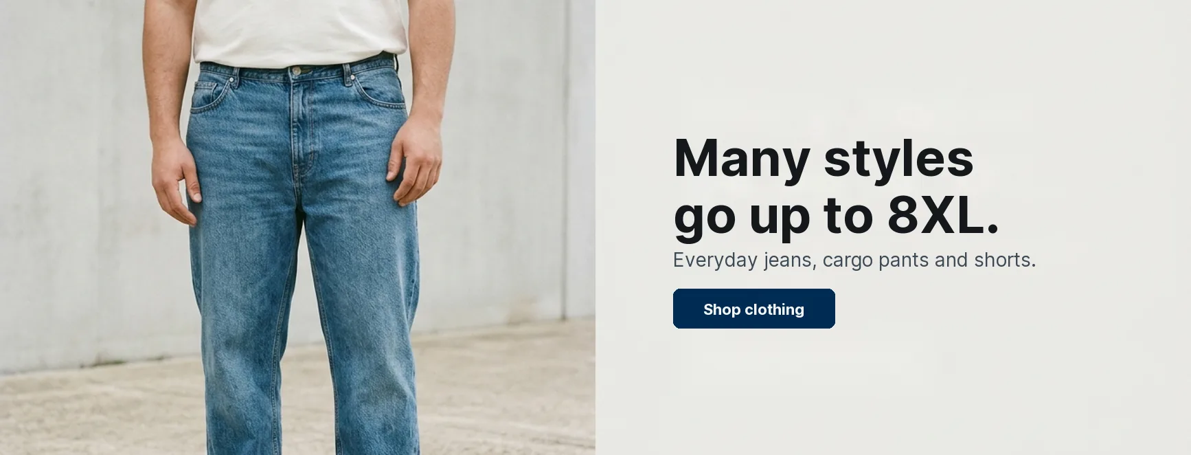 Extended clothing sizes promotion